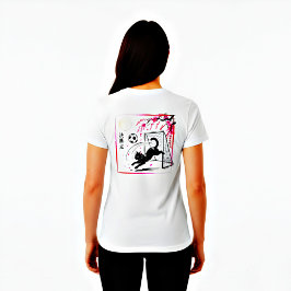 芸術的な桜と猫のサッカー 日本のアール Tシャツ