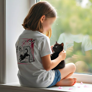 芸術的な桜と猫のサッカー Tシャツ 日本の芸術