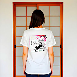 芸術的な桜の猫サッカー 日本のアール Tシャツ