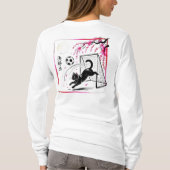 芸術的な桜の猫サッカー 日本の春 Tシャツ (裏面)