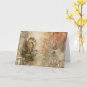 芸術的な森の動物たちの野生のオッターの挨拶カード カード (黄色い花)