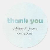 芸術的な水彩花イラスト ラウンドシール (正面)