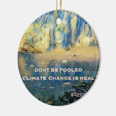 芸術的な溶けつつある氷河の「気候変動はRealです セラミックオーナメント (左)