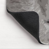 芸術的な灰色猫の顔 マウスパッド (コーナー)