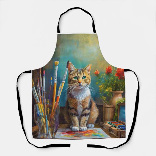 芸術的な猫 エプロン (正面)