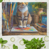 芸術的な猫 キッチンタオル (折り畳み)
