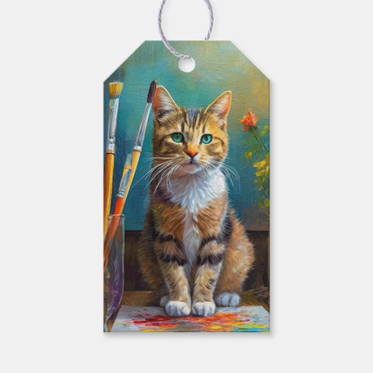 芸術的な猫 ギフトタグ (正面)