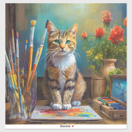 芸術的な猫 シール (シート)