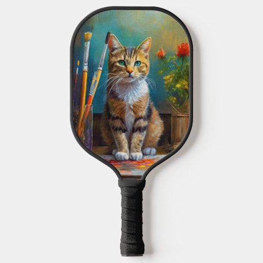 芸術的な猫 ピックルボールラケット (正面)