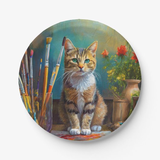 芸術的な猫 ペーパープレート (正面)