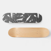 芸術的な白黒のブラシの打撃の(ばちゃばちゃ)跳ねるのペンキ スケートボード (横)