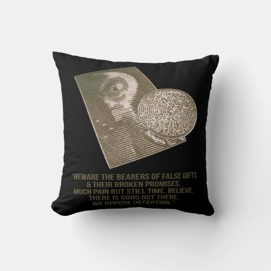 芸術的な穀物の円 クッション (正面)