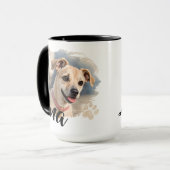 芸術的な筆致が美しい水彩犬の肖像画 マグカップ (正面左)