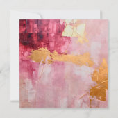 芸術的な筆致のゴールドとピンクの卒業式 招待状 (裏面)