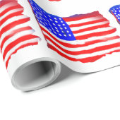 芸術的な米国旗の包装紙 ラッピングペーパー (ロールコーナー)