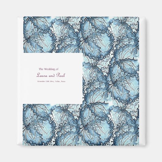 芸術的な結婚式の正方形の磁石 マグネット (正面)