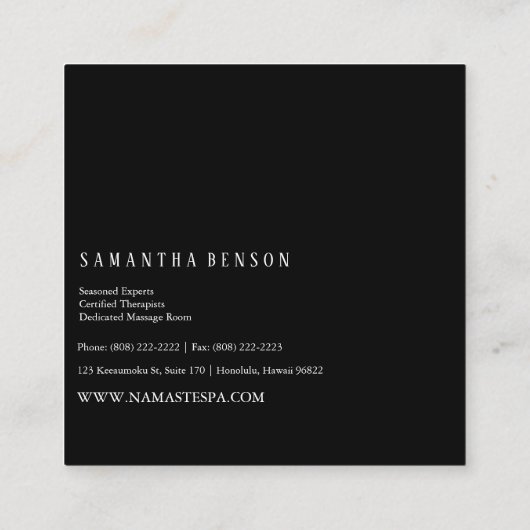 芸術的な緑のはすの花の暗い花の© スクエア名刺 (裏面)