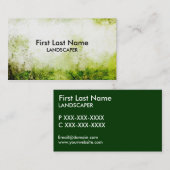 芸術的な緑のグランジな庭師の名刺 名刺 (正面/裏面)