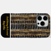 芸術的な織物ヘビの肌のテクスチャ Case-Mate iPhoneケース (裏面 (横))
