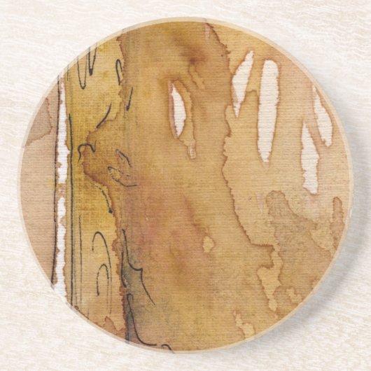 芸術的な背景の水彩画 コースター (正面)