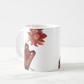 芸術的な花を持つ手のコーヒーマグ コーヒーマグカップ (正面左)