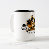 芸術的な英国のブルドッグの品種デザイン ツートーンマグカップ (正面左)