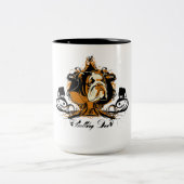 芸術的な英国のブルドッグの品種デザイン ツートーンマグカップ (中央)