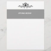 芸術的な蓮の花のブラック＆ホワイトのドローイング セールス チラシ (裏面)