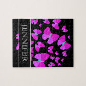 芸術的な蝶の群れ + 名前をカスタムするのパズル ジグソーパズル (横)