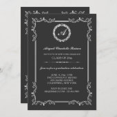 芸術的な角の卒業式招待状 招待状 (正面/裏面)