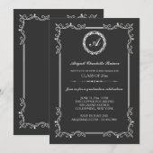 芸術的な角の卒業招待状 招待状 (正面/裏面)