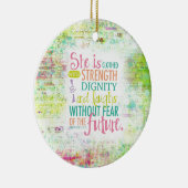 芸術的な諺の31:25 セラミックオーナメント (右)