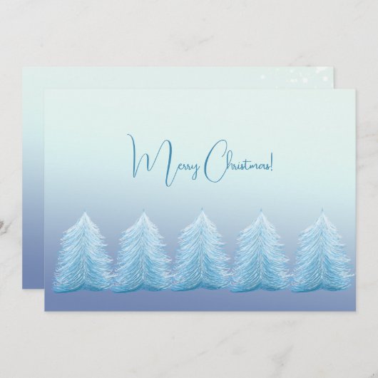 芸術的な青銀の北欧スタイルのクリスマス シーズンカード (正面/裏面)