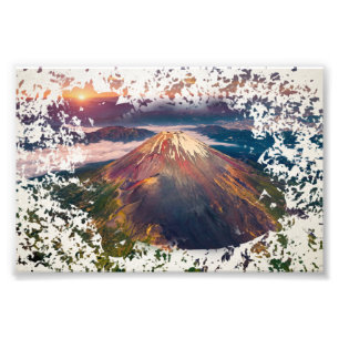 芸術的な風景 富士山日の出 フォトプリント           