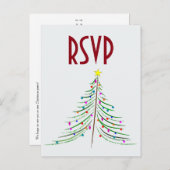 芸術的な飾られたクリスマスツリーRSVP ポストカード (正面/裏面)