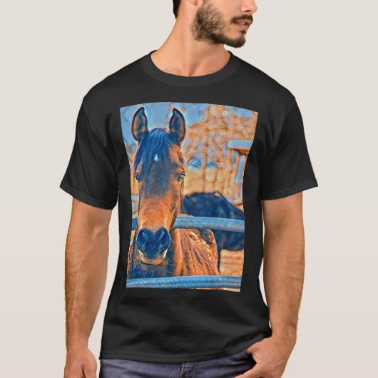 芸術的な馬の顔 Tシャツ (正面)