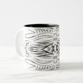 芸術的な黒と白のコーヒーマグ ツートーンマグカップ (正面左)