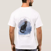 芸術的な黒猫の水彩Tシャツで集中力を高めよう Tシャツ (裏面)