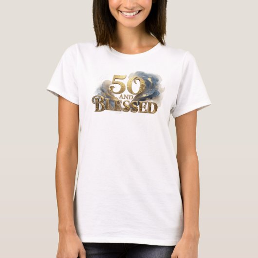 芸術的な50歳と祝福 Creative Print Tシャツ (正面)