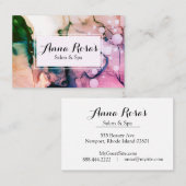 芸術的な*~*のサロン及びスパの上品の抽象芸術の暗い赤紫色 名刺 (正面/裏面)