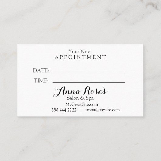 芸術的な*~*のサロン及びスパの暗い赤紫色の上品の抽象芸術 予約カード (裏面)