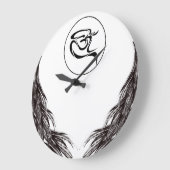 芸術的なOmの記号、黒い色 ラージ壁時計 (傾斜)