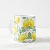 芸術的にデザインされたレモンつる植物付きコーヒーマグ コーヒーマグカップ (正面左)