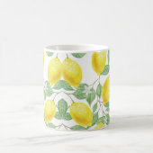 芸術的にデザインされたレモンつる植物付きコーヒーマグ コーヒーマグカップ (中央)