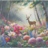 芸術的に捕獲された天然林鹿 シール (正面)