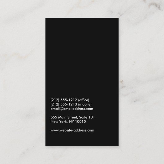 芸術的に額縁の付いた写真家,ビデオグラファー 名刺 (裏面)