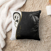 芸術的に黒、白い大理石、グラフィック クッション (ブランケット)