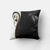 芸術的に黒、白い大理石、グラフィック クッション (裏面)