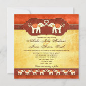 芸術的インディアンホワイトゾウ結婚式招待状 招待状 (正面)