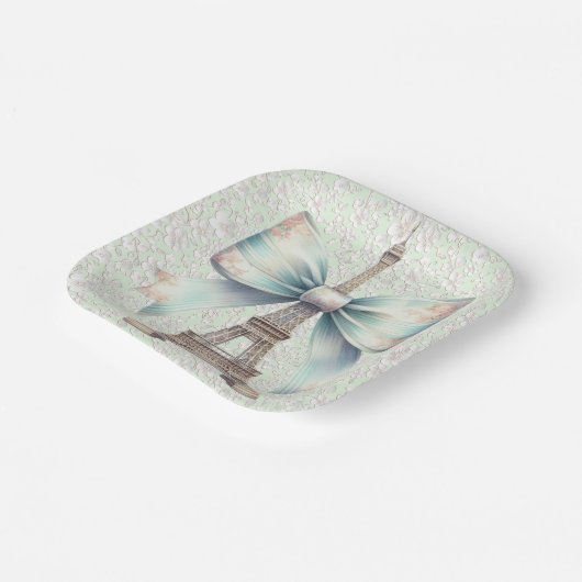 芸術的エッフェルタワー紙プレート ペーパープレート (傾斜あり)